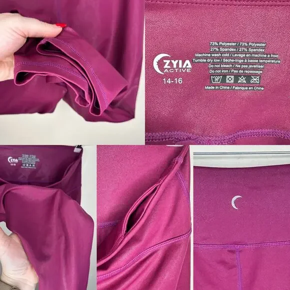 Zyia Active Metallic LNT Lipgloss Light n Tight Hi-Rise Capri Leggings 14 or 16 - Picture 12 of 12